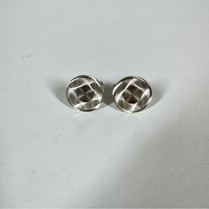Vintage 1973 Silver Plated Round Cufflinks From South Africa